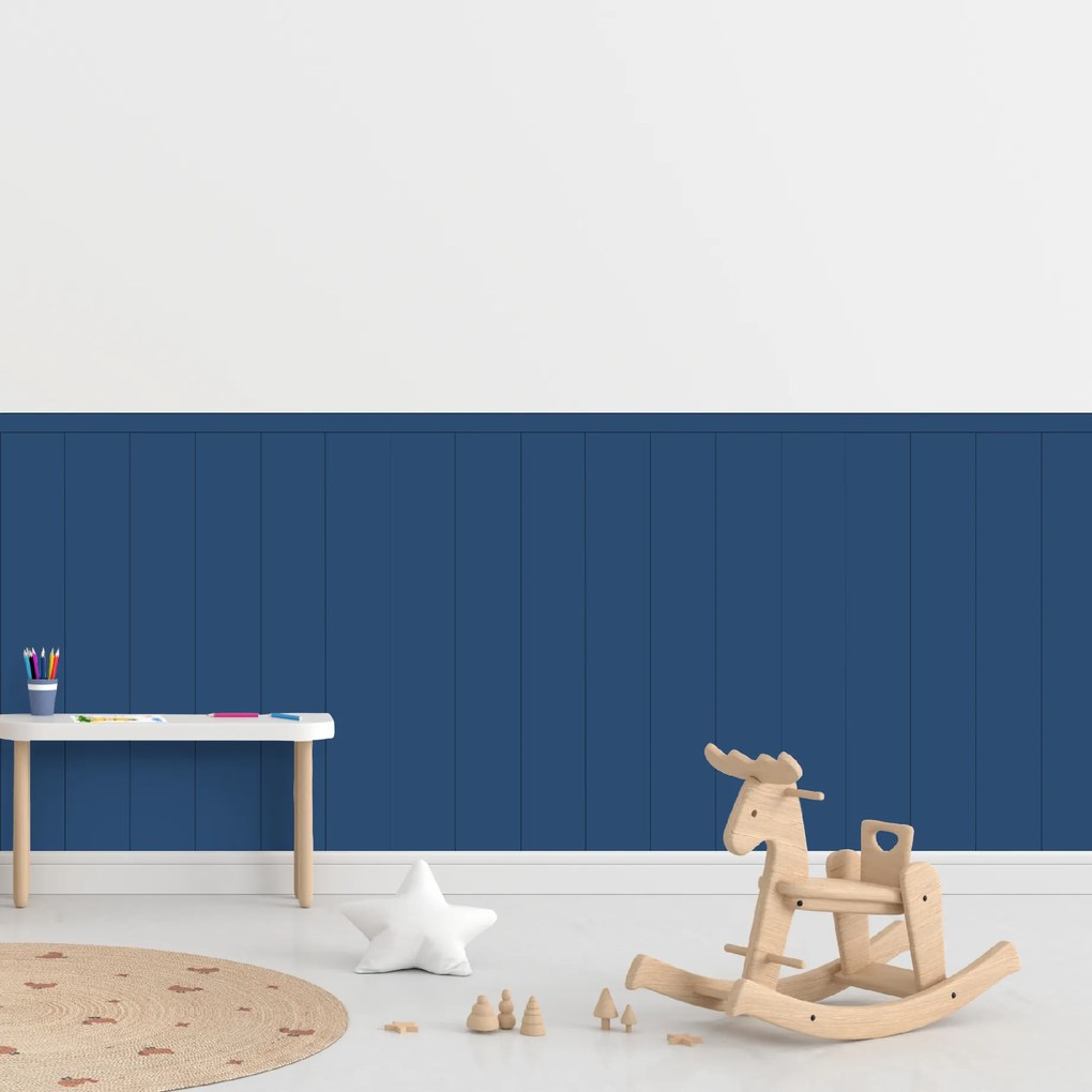 PIPPER. Textil öntapadó tapéta - Egy téglalap - Acélkék színű Méret: 80cm, Szín: Sápadt