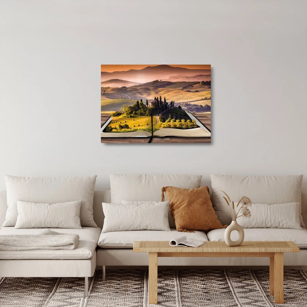 A táj egy könyvben képe (üvegen) (70x50 cm)