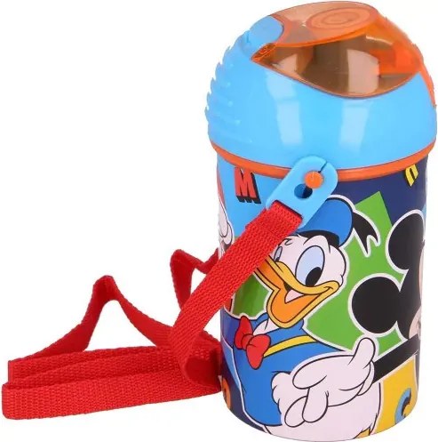 Disney Mickey Color Flow műanyag szívószálas kulacs akasztóval 450 ml