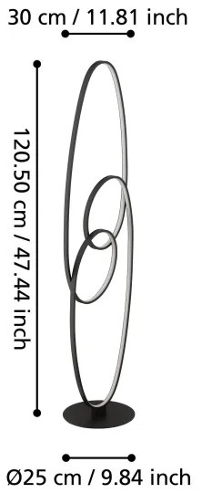 Eglo 901015 - LED Állólámpa GIANELLA LED/38W/230V 3000K fekete