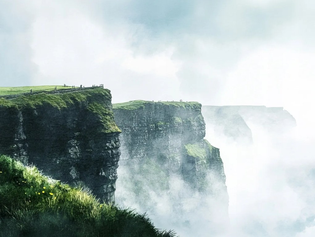 Vászonkép Canvas Tájkép Írország Mohair Sziklák Atlanti-óceán Kilátás 80x60