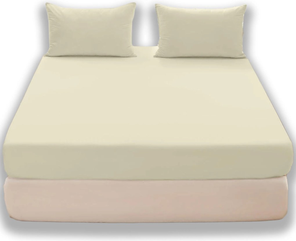 160x200cm gumis lepedő Cotton world jersey Ecru puha GK04