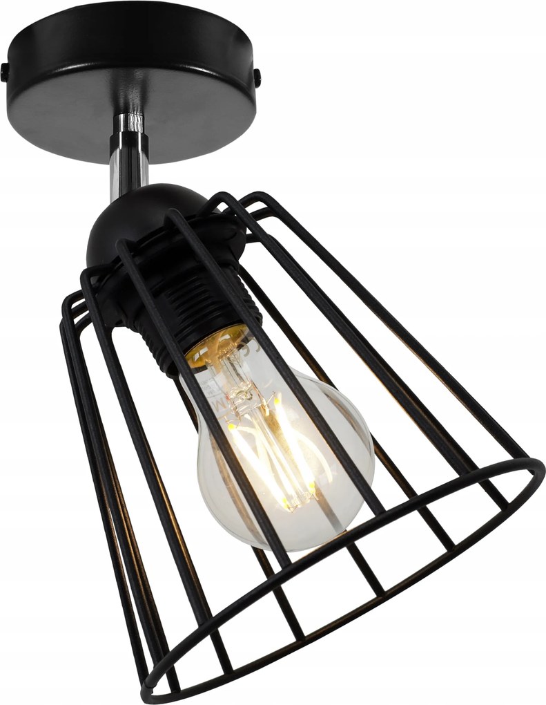 Mennyezeti Lámpa Szimpla Fali Lámpa Plafon Edison Loft Modern Fekete