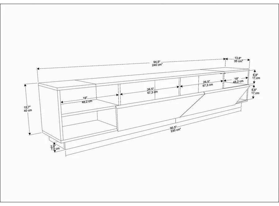 TV szekrény Rhodes - Oak, Anthracite