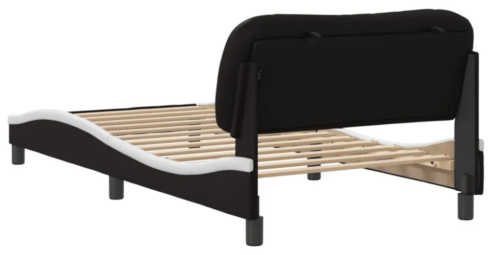 fekete és fehér műbőr ágykeret matrac nélkül Hvar 100x200 cm