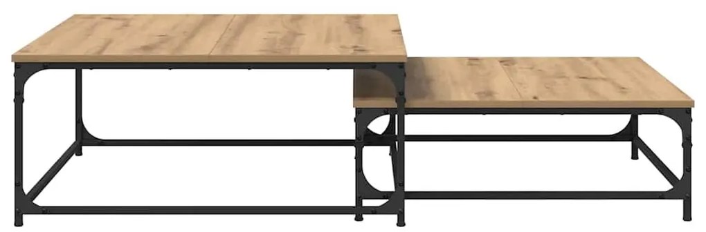 Fészkelt Kávézó Asztal 2 pcs kézműves tölgy 80 x 8035 x cm