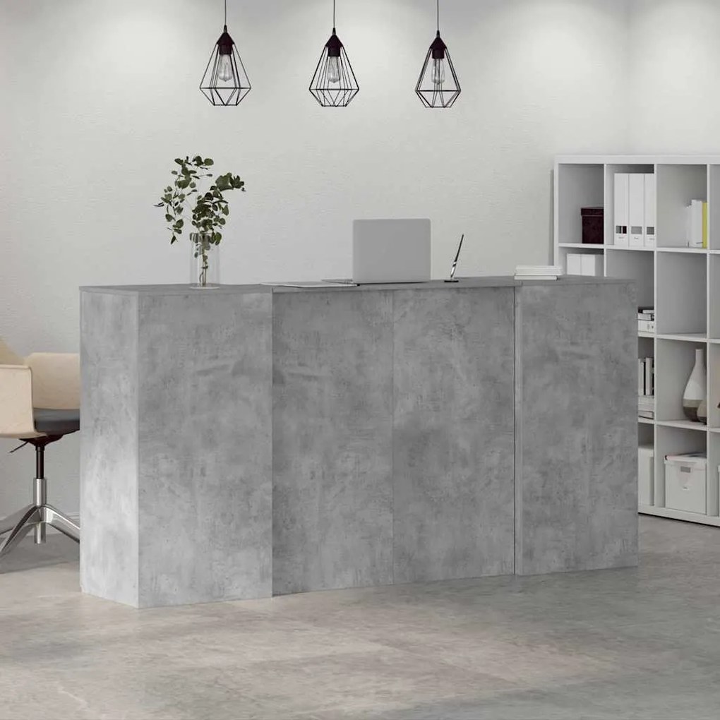 recepciós pult betonszürke 200x50x103,5 cm szerelt fa
