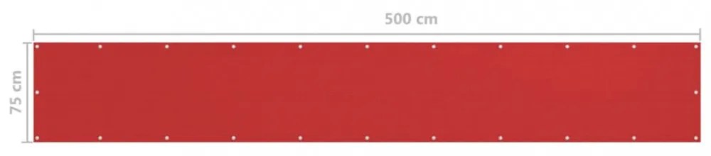 piros HDPE erkélytakaró 75 x 500 cm