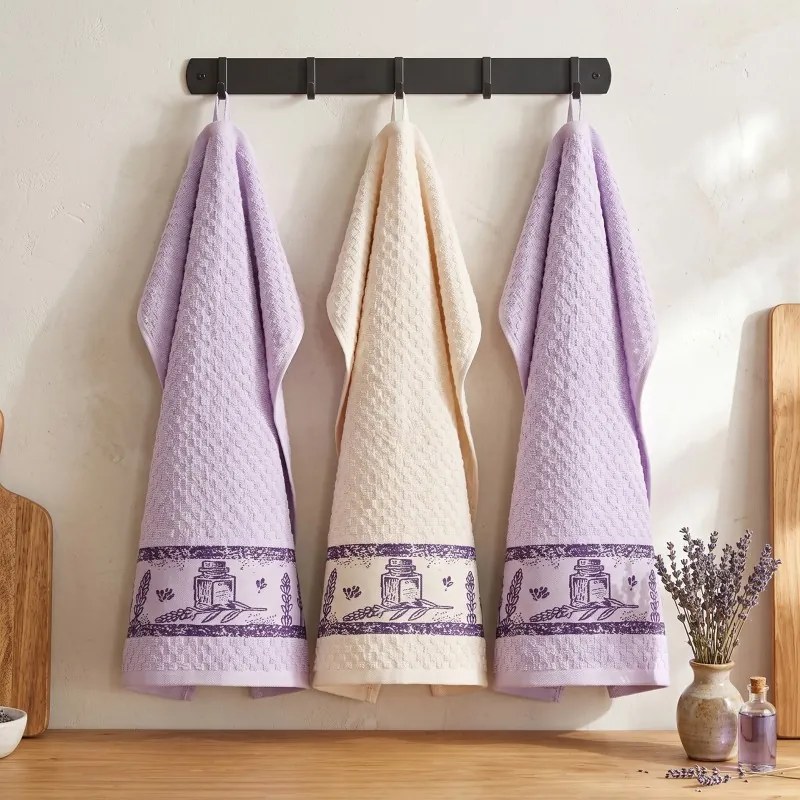Lavender frottír konyharuha szett 3 db