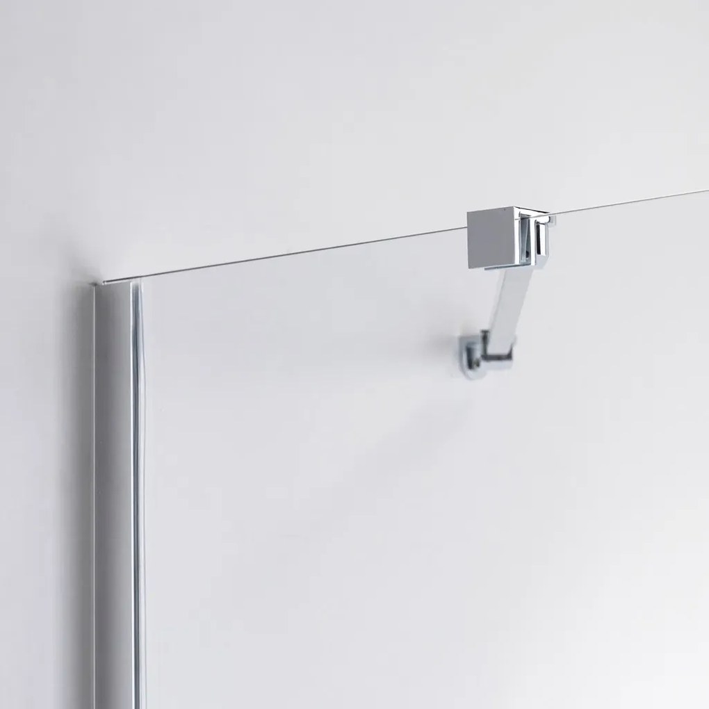 Stuxi Verona 90x80 aszimmetrikus csuklóajtós zuhanykabin 6 mm vízlepergető biztonsági üveggel, króm