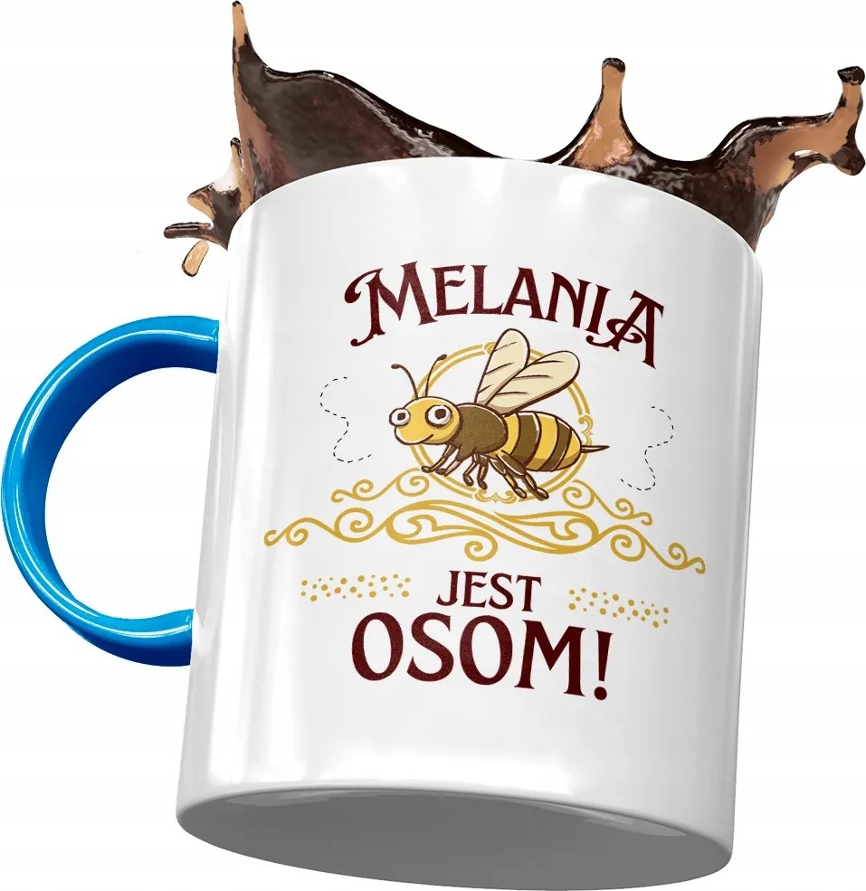 Kék Bögre Melánia Feleség Barátnő Ajándék Nyomtatott Fotóval