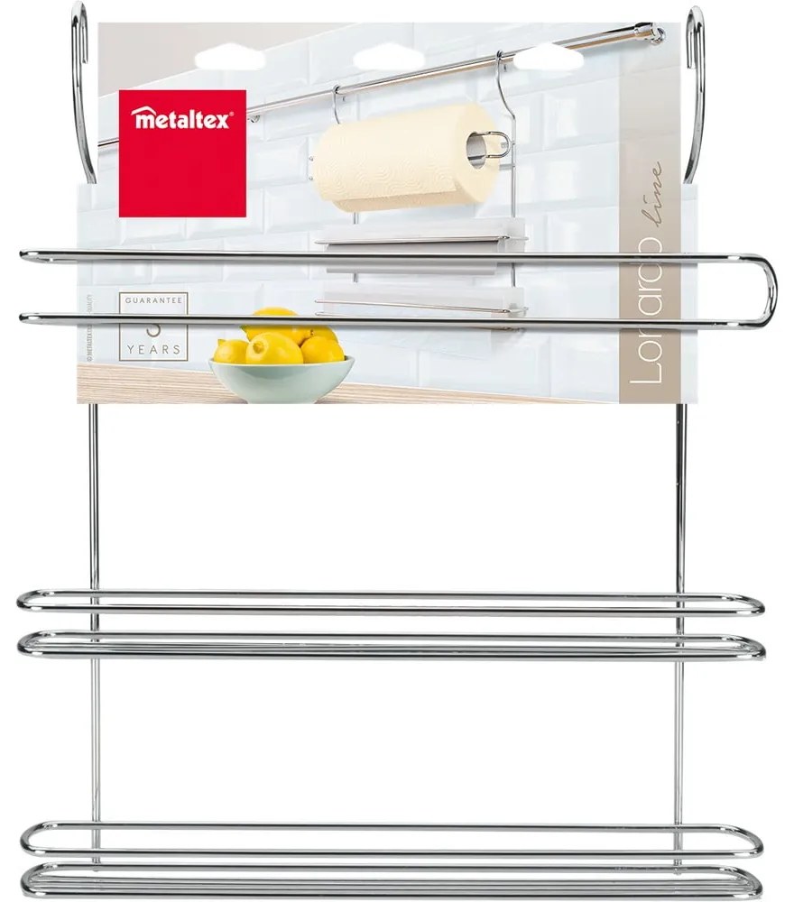 Ezüstszínű függő krómozott acél papírtörlő tartó Lonardo – Metaltex