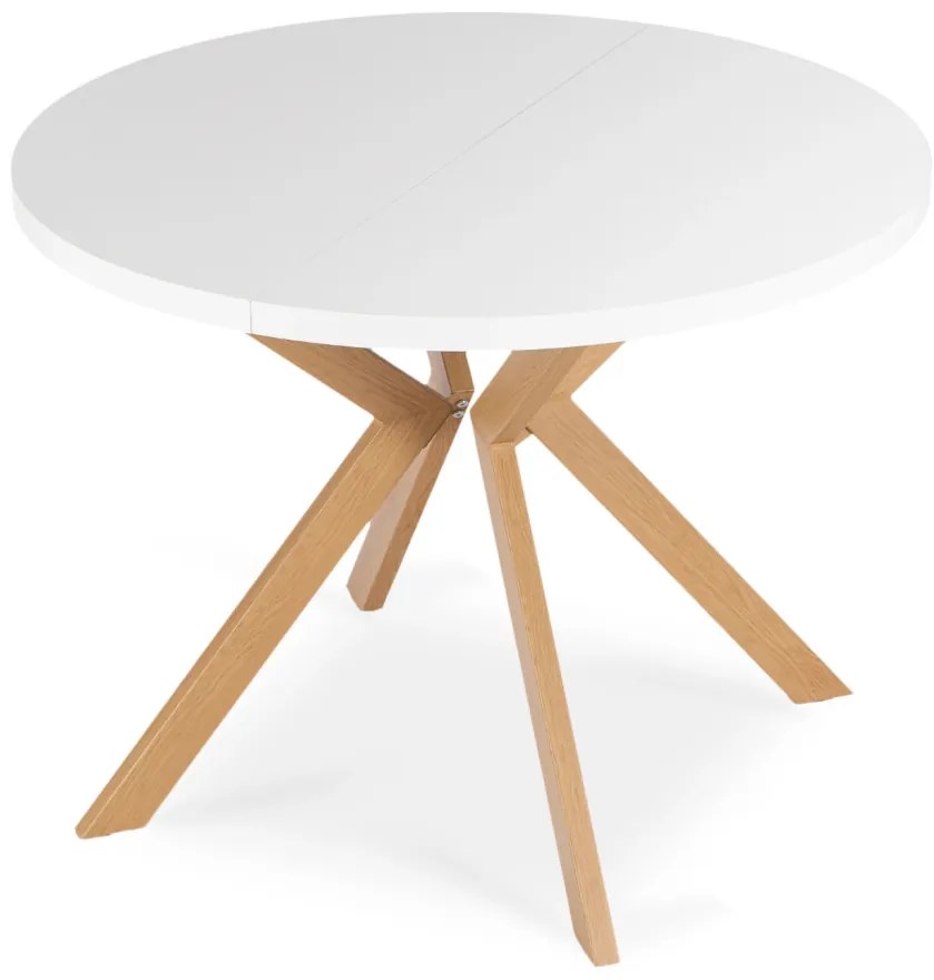 Bővíthető Étkezőasztal Fehér/Tölgy Színben. LUKAS 100-250 cm