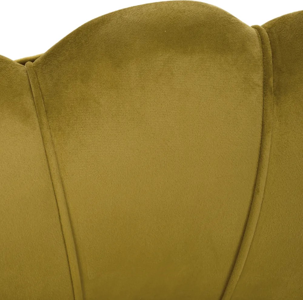 Fotel Art-deco stílusban, mustár színű Velvet anyag/gold chróm-arany, NOBLIN