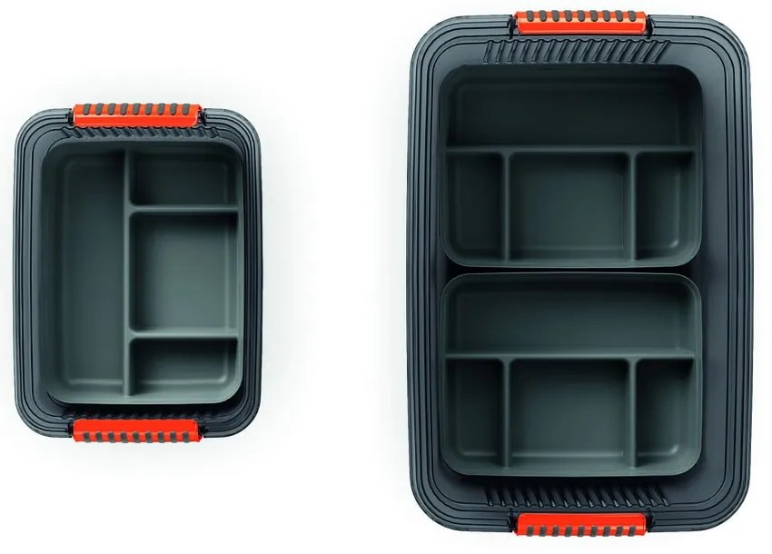 Szürke műanyag tárolódoboz elosztó 31,5x24x7,5 cm K Latch Box – KIS