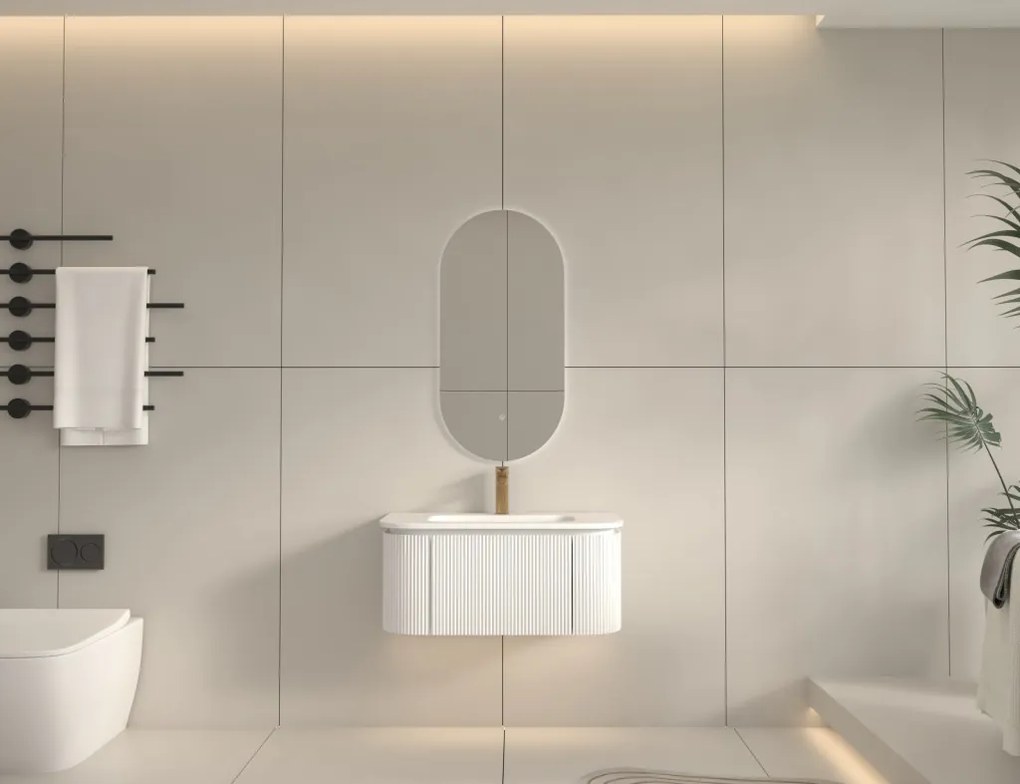 AREZZO design SIERRA 80 cm-es Fürdőszoba alsószekrény 1 fiók, 2 ajtó, matt fehér