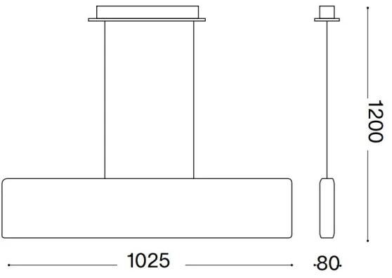 Ideal Lux - LED Csillár zsinóron DESK LED/32W/230V 102,5 cm CRI 90 fehér
