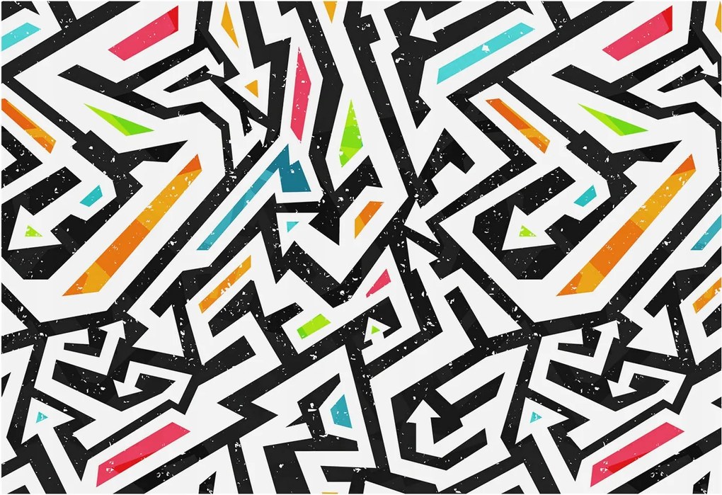 Divatos 3D Fali Tapéta Absztrakt Mozaik 152x104 Ragasztóval