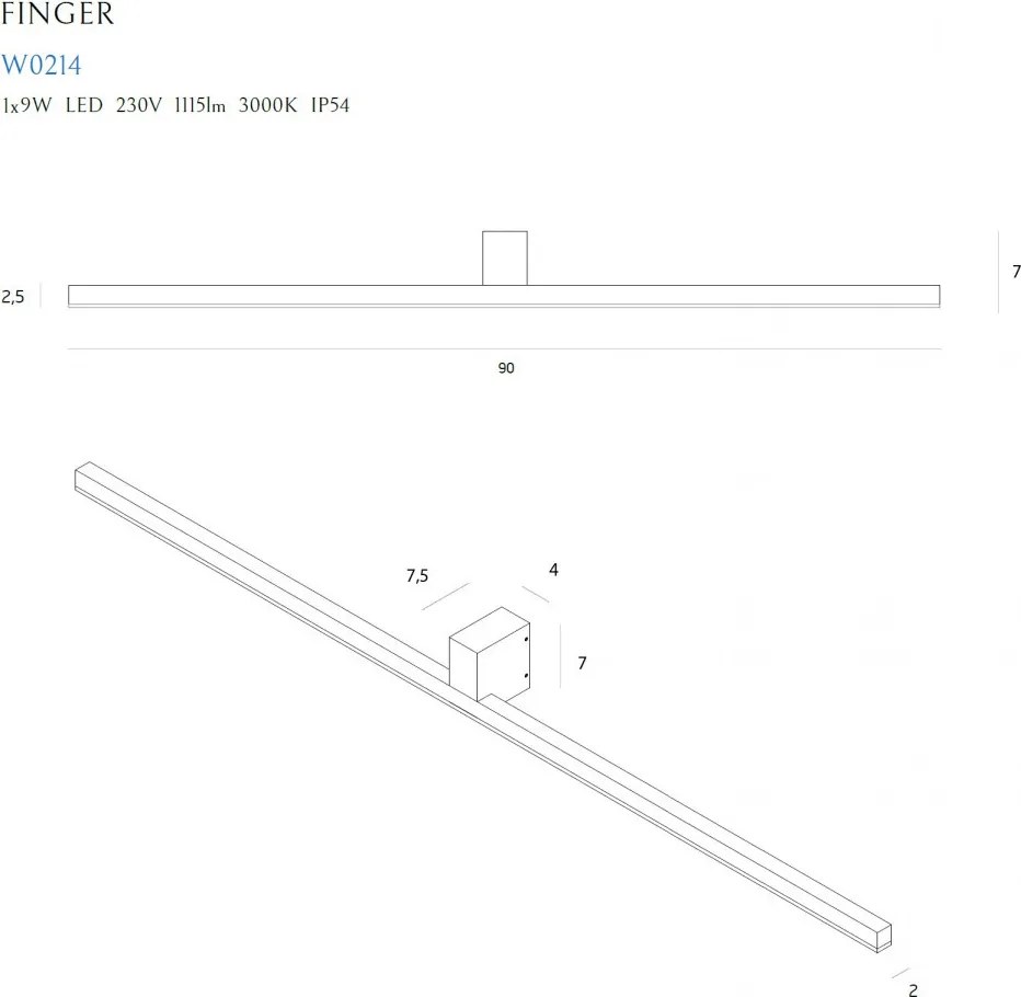 Fürdőszoba Tükörmegvilágító Lámpa Fehér MAXLIGHT W0214