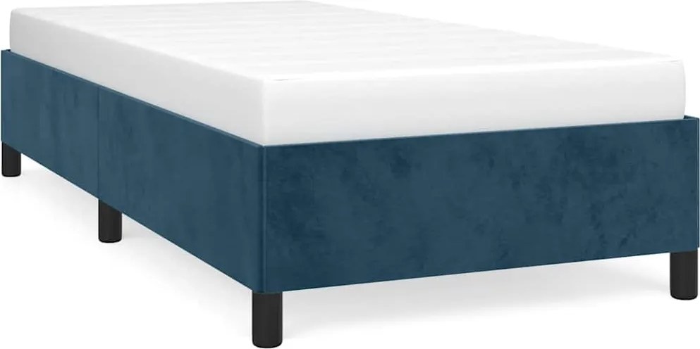 vidaXL sötétkék bársony ágykeret matrac nélkül 80 x 200 cm