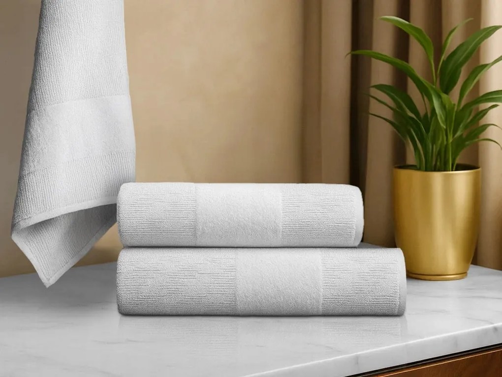 Textil törölköző szett Carrara 60x100 cm 1x 40x55 cm fehér