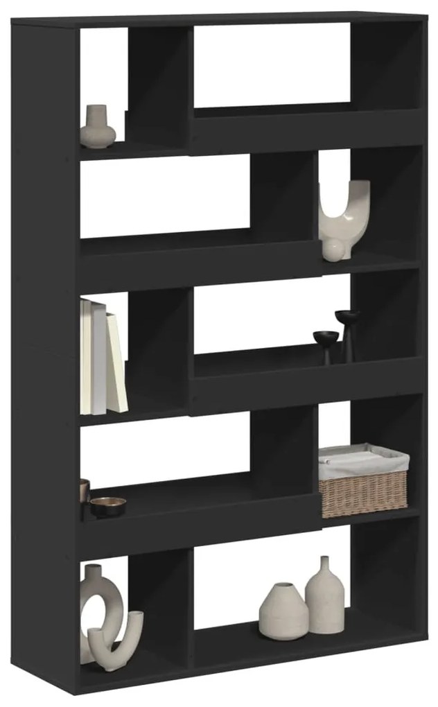 fekete szerelt fa térelválasztó 100 x 33 x 156,5 cm