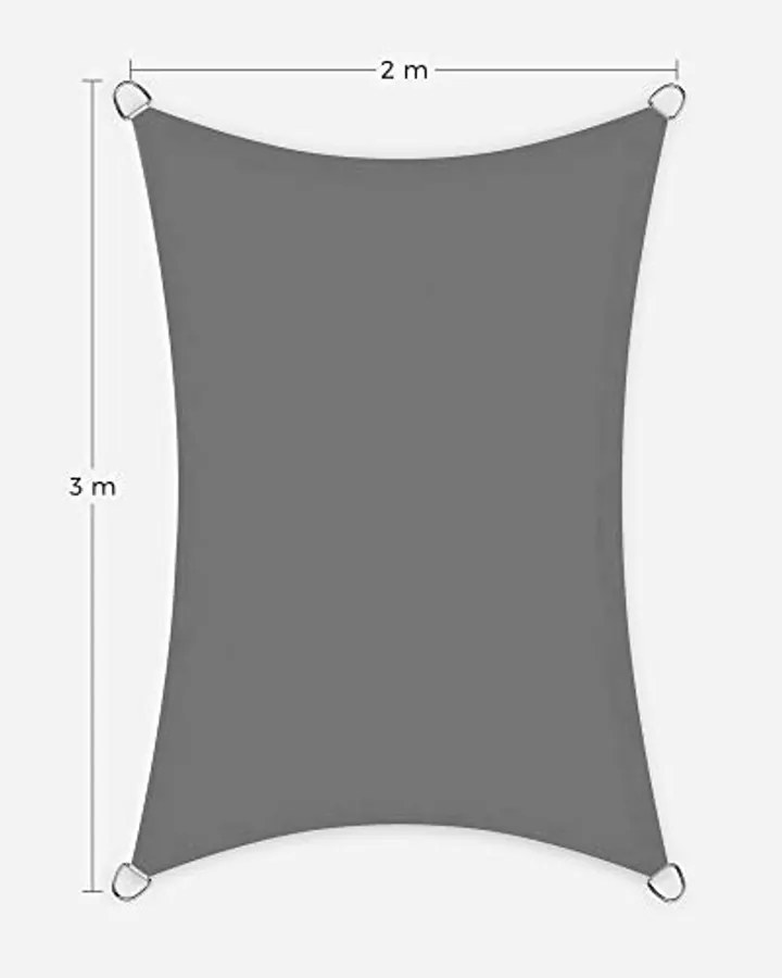 SONGMICS napvitorla 2x3 m füstszürke