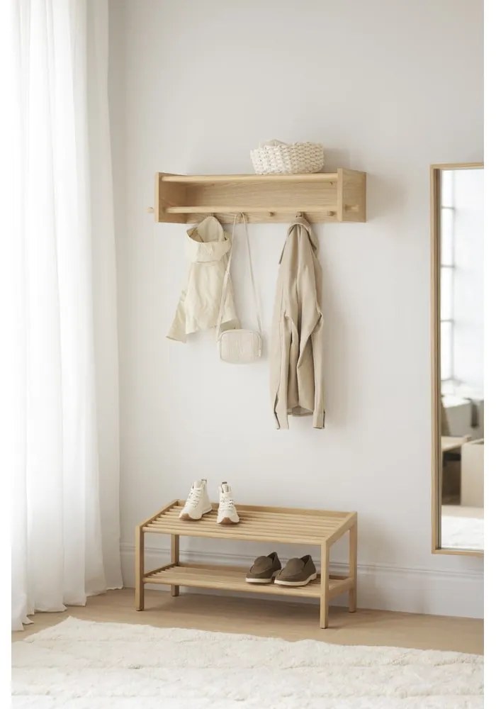 Natúr színű tölgyfa cipőtartó Hillmond – Rowico