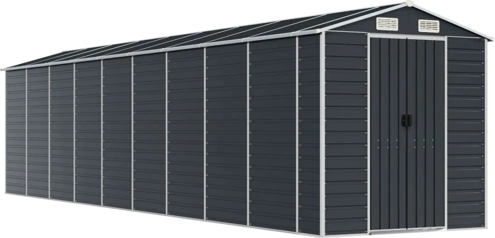 vidaXL antracitszürke horganyzott acél kerti fészer 191 x 810 x 198 cm