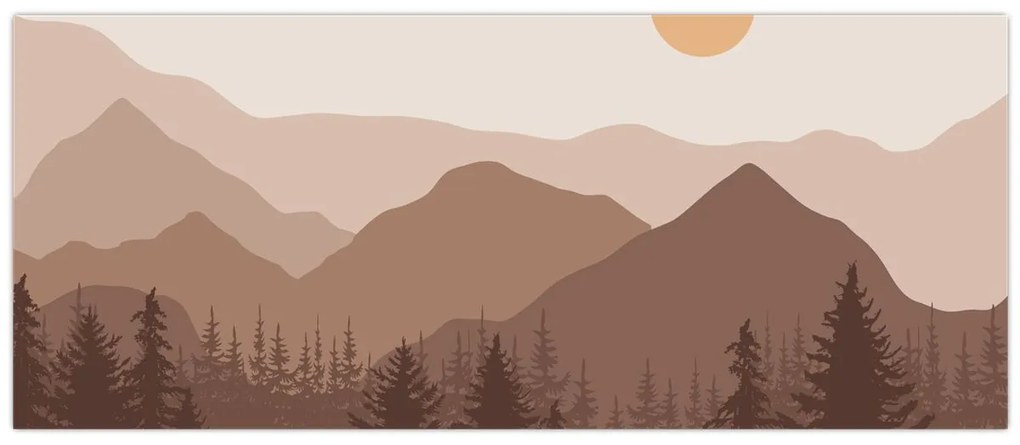 Kép - Barna hegyek N⁰1 (120x50 cm)