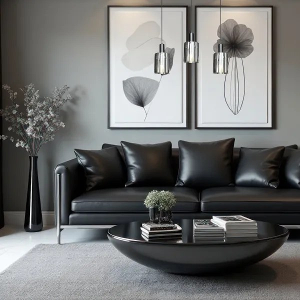 Csillár zsinóron ARCADIA 3xE27/60W/230V fekete/füstös