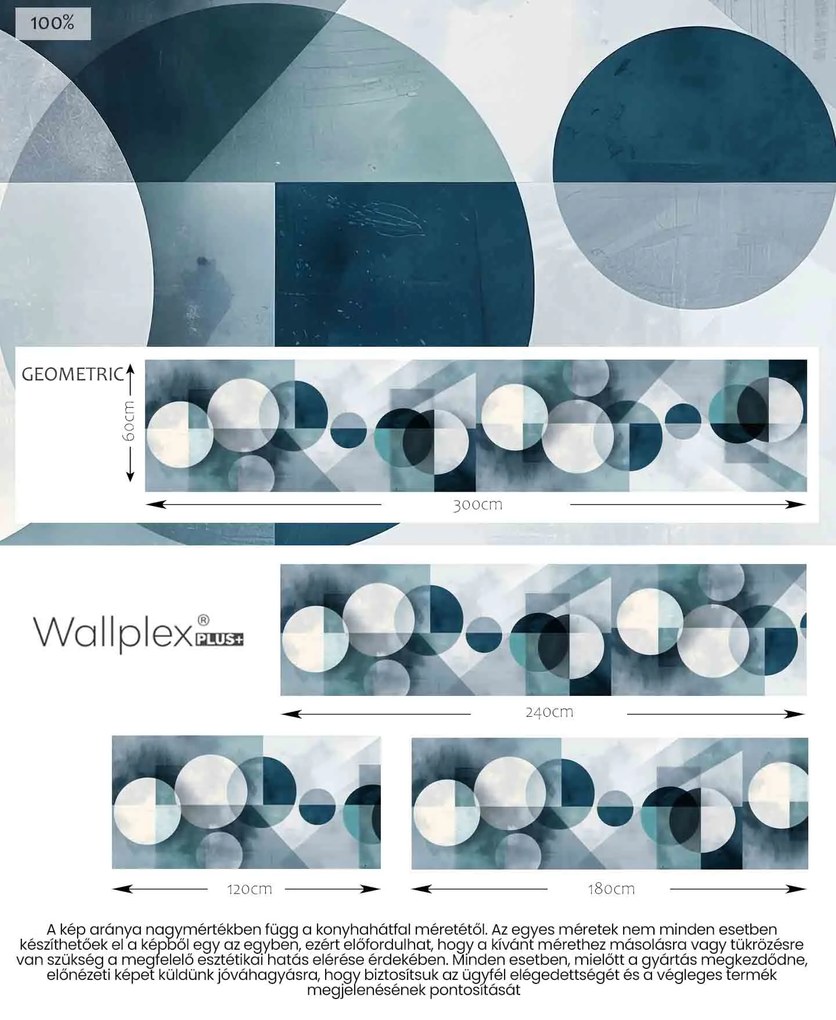 Wallplex konyhahátfal Geometric (Méret: 60x300)