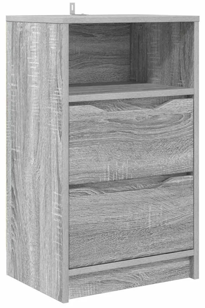 vidaXL Éjjeli asztal fiókkal Szürke Sonoma 40 x 30 x 467 cm Faanyag