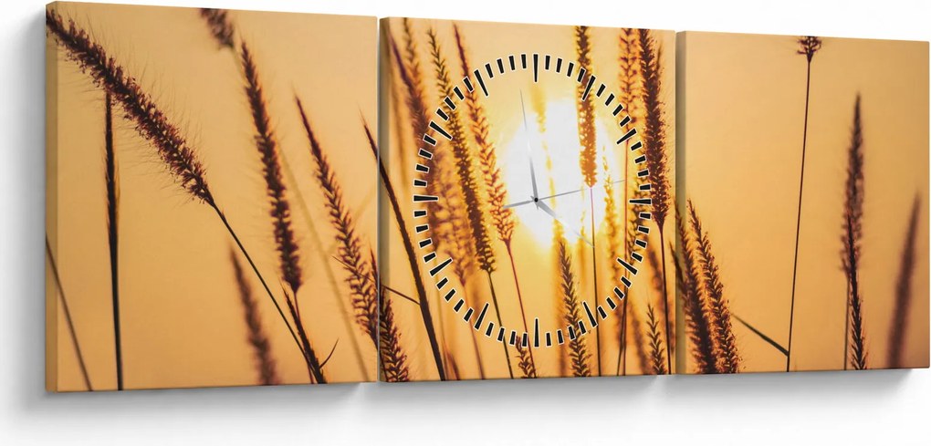 Kép - Füvek a napon (órával) (90x30 cm)