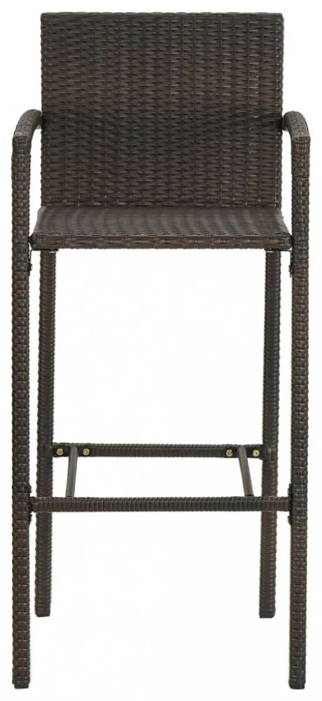 2 db barna polyrattan bárszék