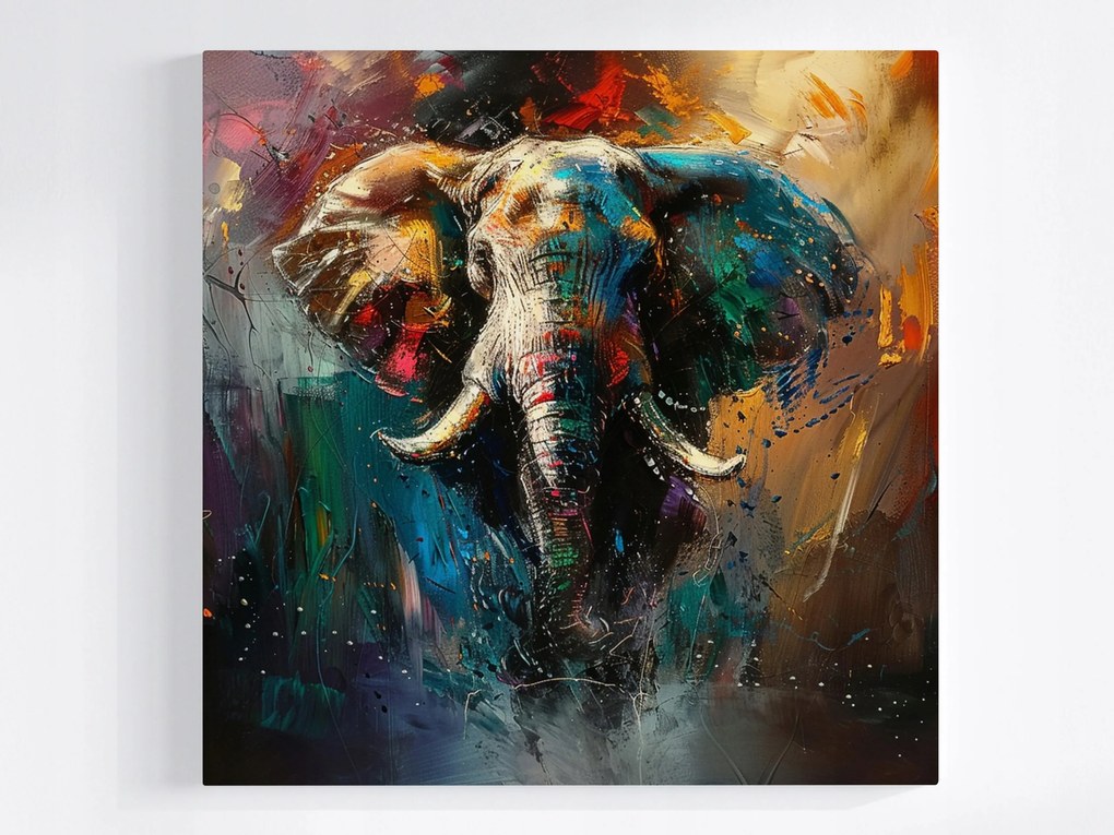 Vászonkép Canvas Grafika Állat Elefánt Portré Absztrakt Boho 40x40