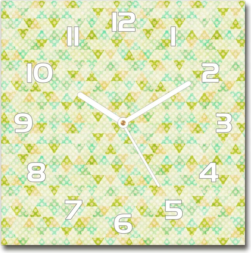 Négyzet alakú üveg falióra Geometrikus háttér 30x30 cm