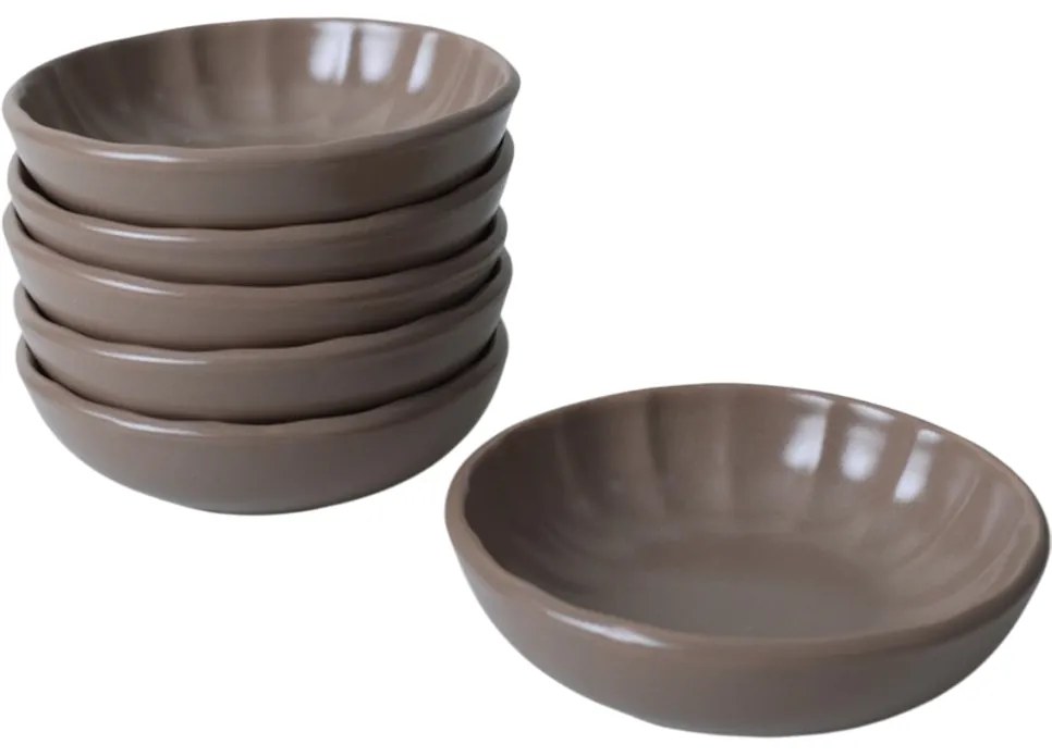 Laguna kerámia tálkészlet, 6 db 12 cm barna