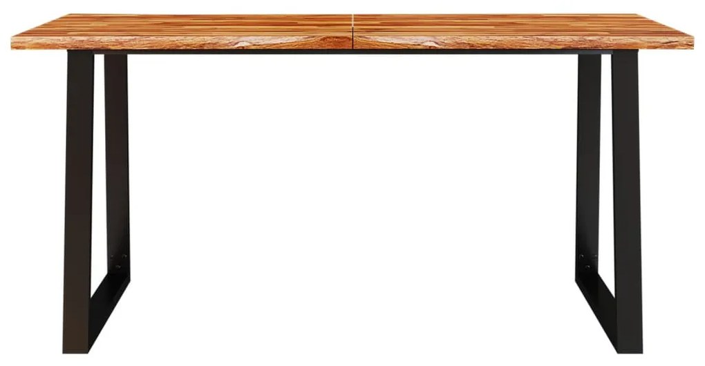 tömör akácfa étkezőasztal természetes éllel 160 x 80 x 75 cm