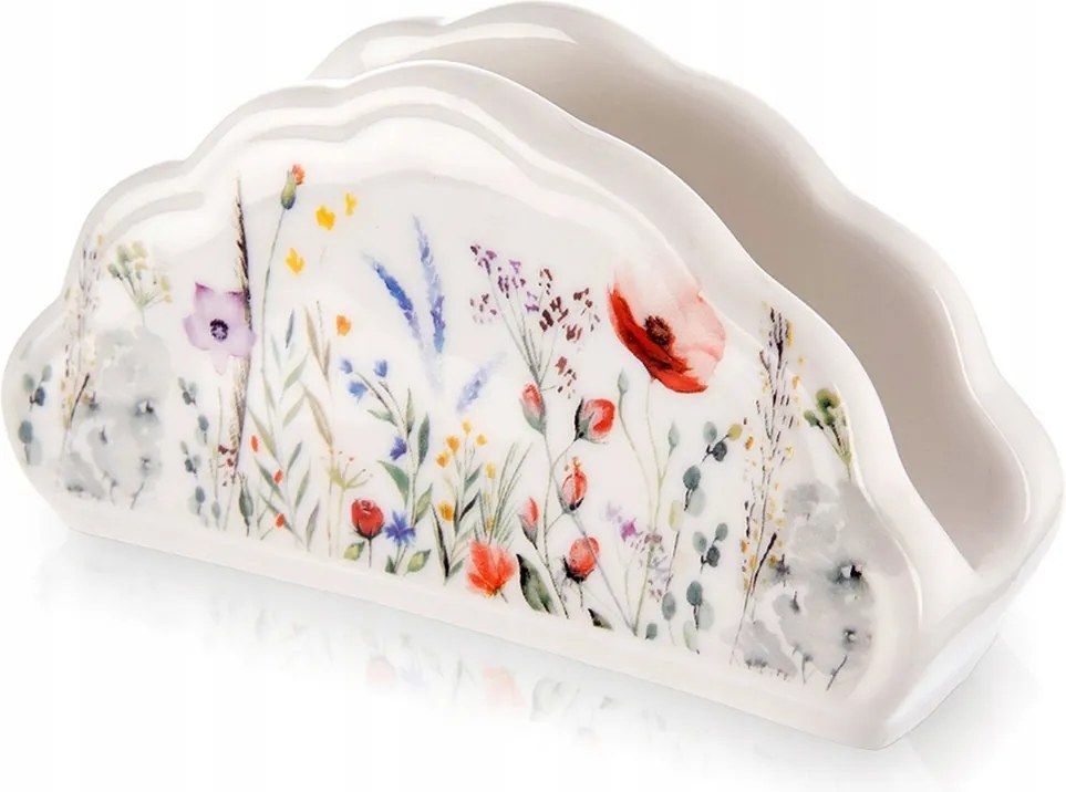 Porcelán Szalvétatartó Pipacs Virágos Asztali Szalvétatartó