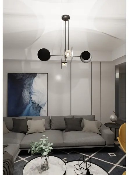 Csillár zsinóron IDEA 4xE27/15W/230V fekete