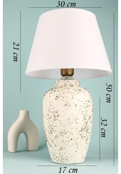 Asztali lámpa RAMZES 1xE27/40W/230V fehér/krémszínű