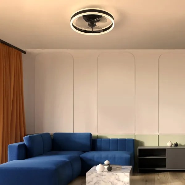 Brilagi-LED állítható lámpa ventilátorral LED/30W/230V 3000-6500K fekete+DO