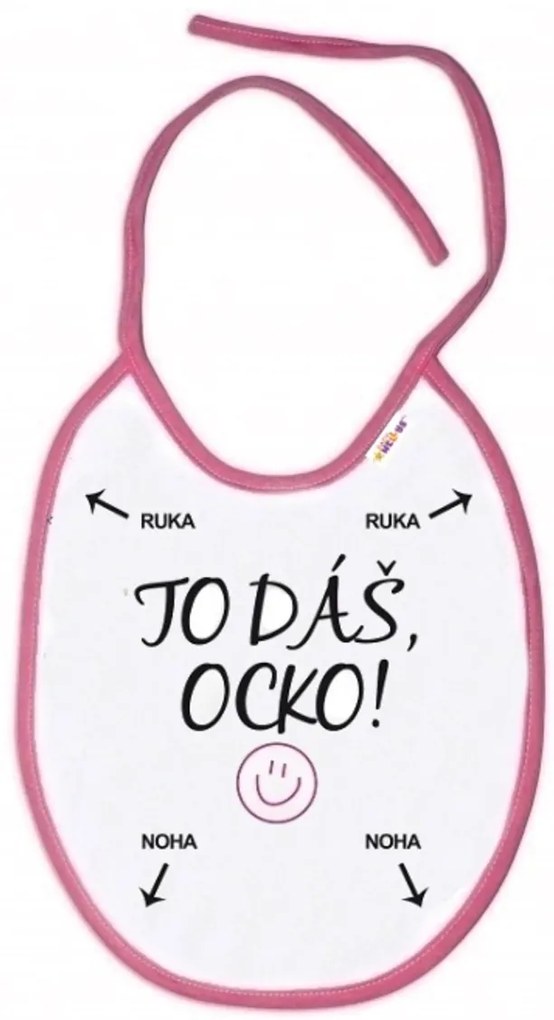Vízálló előke Baby Nellys TE ADOD, APU! rózsaszín