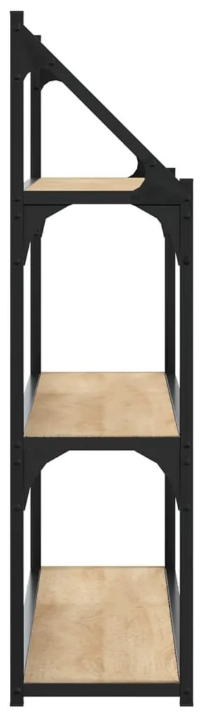 3 szintes sonoma tölgy színű szerelt fa fali polc 80x21x78,5 cm