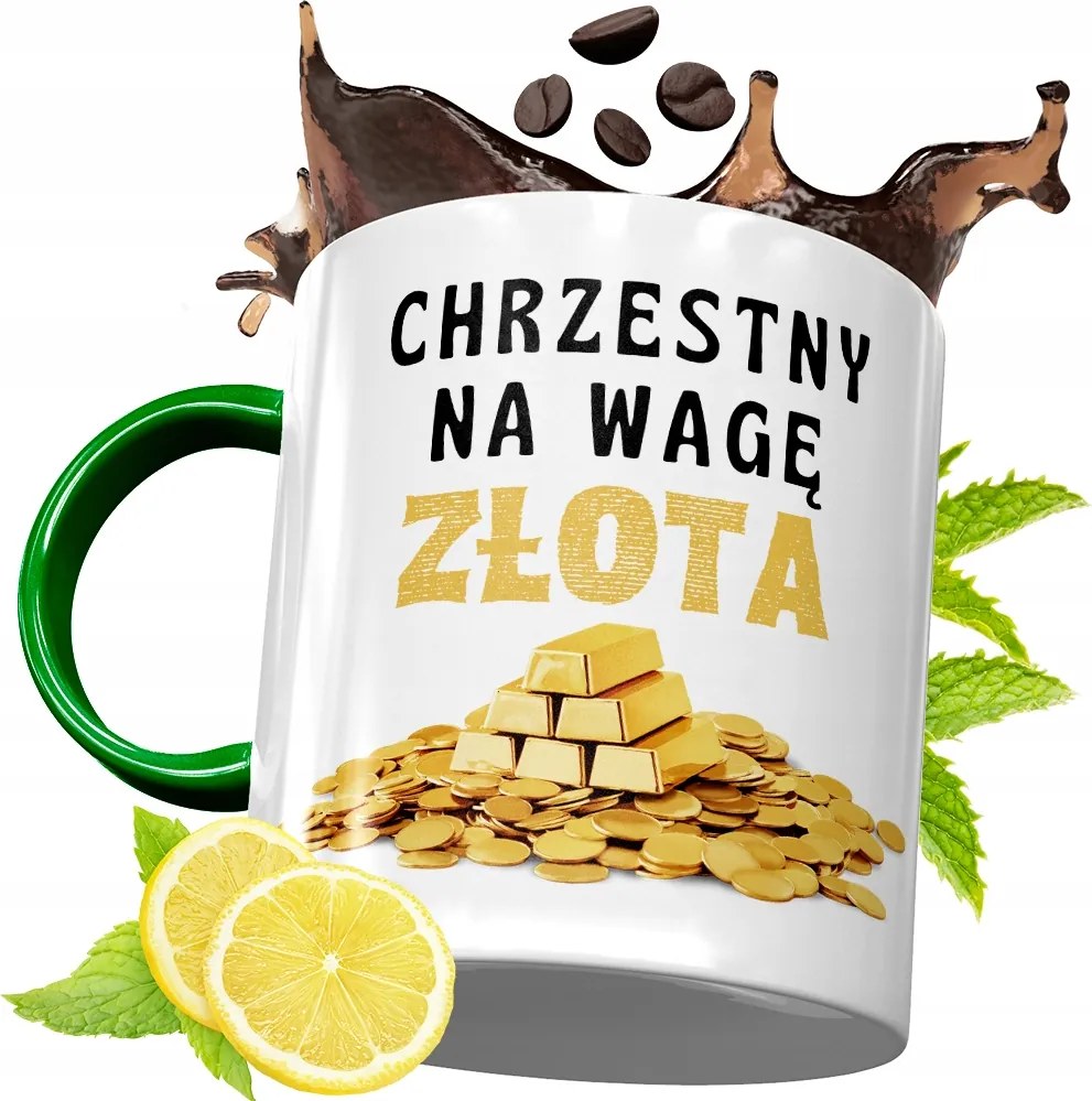 Zöld Bögre Keresztelőre Születésnapi Ajándék fényképes nyomattal