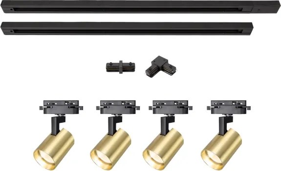 BRILAGI - Spotlámpa sínes rendszerhez HUSKY 4xGU10/10W/230V fekete/arany