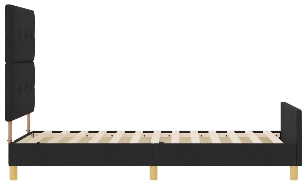 vidaXL Ágykeret fejtámlával Fekete 100 x 200 cm szövet