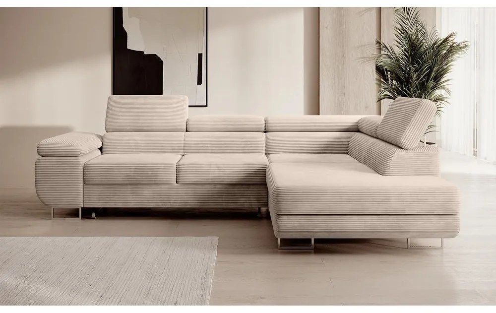 Sarokkanapé Stiletto (J) (sötét bézs + ezüst). Akció -15%. 1099703