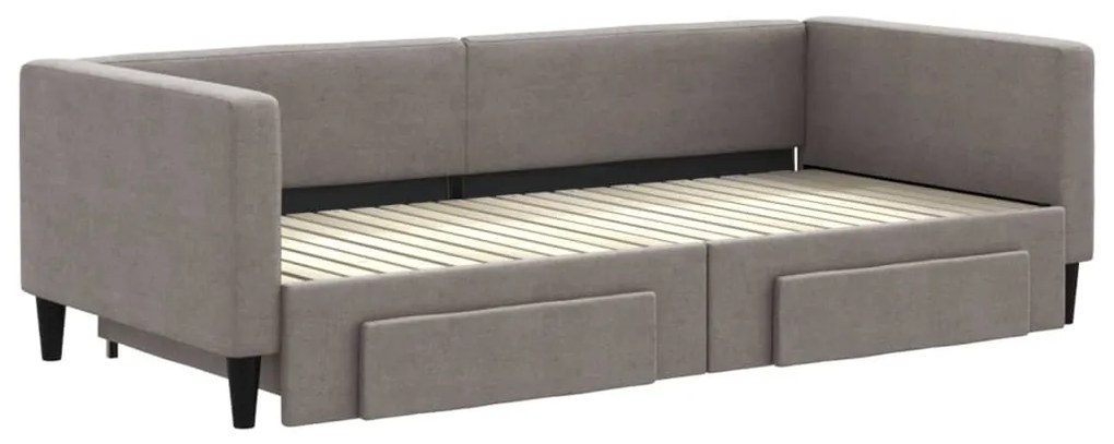 tópszínű kihúzható szövet heverő fiókokkal 90 x 200 cm